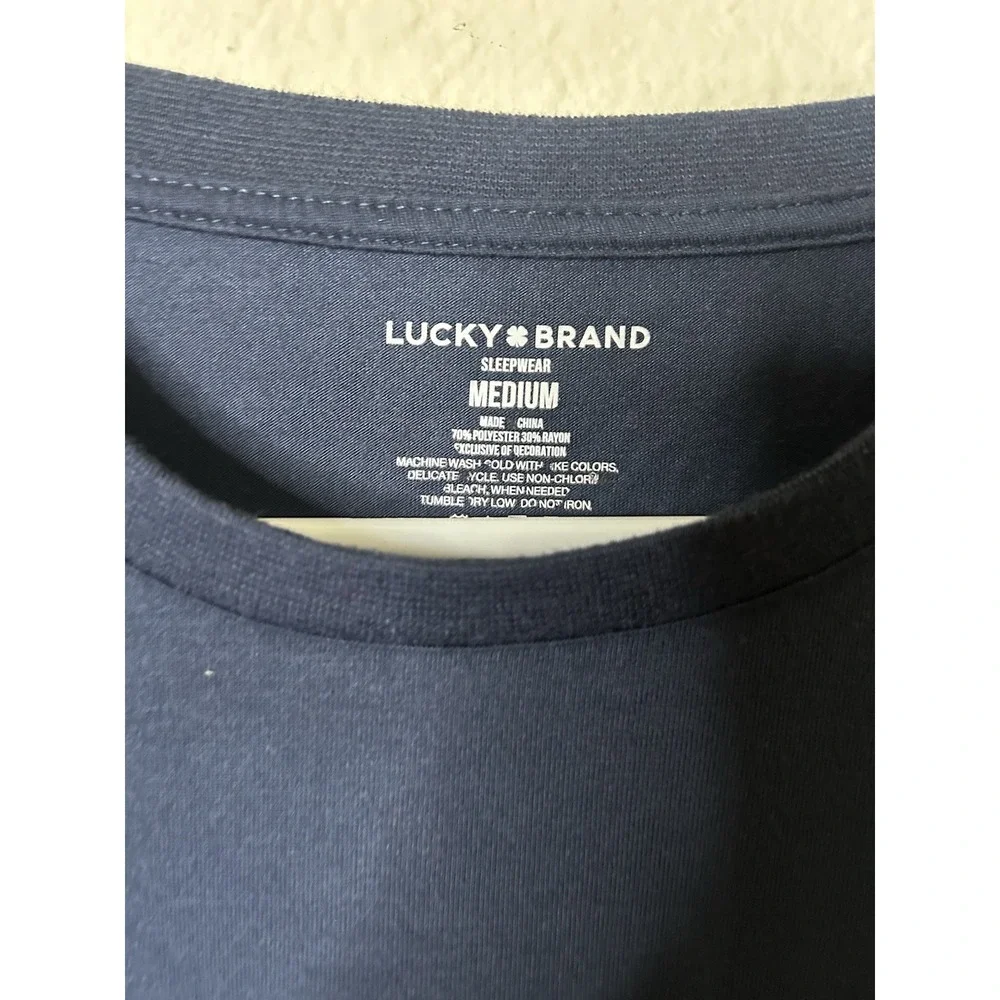 Lucky Brand Blue Long Sleeve Sleepwear Medium Comfort Pajamas Cozy Relaxed Goo